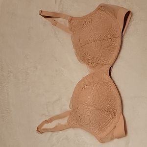 Lively Wirefree Wireless Lace Mesh Bra in Blush Beige